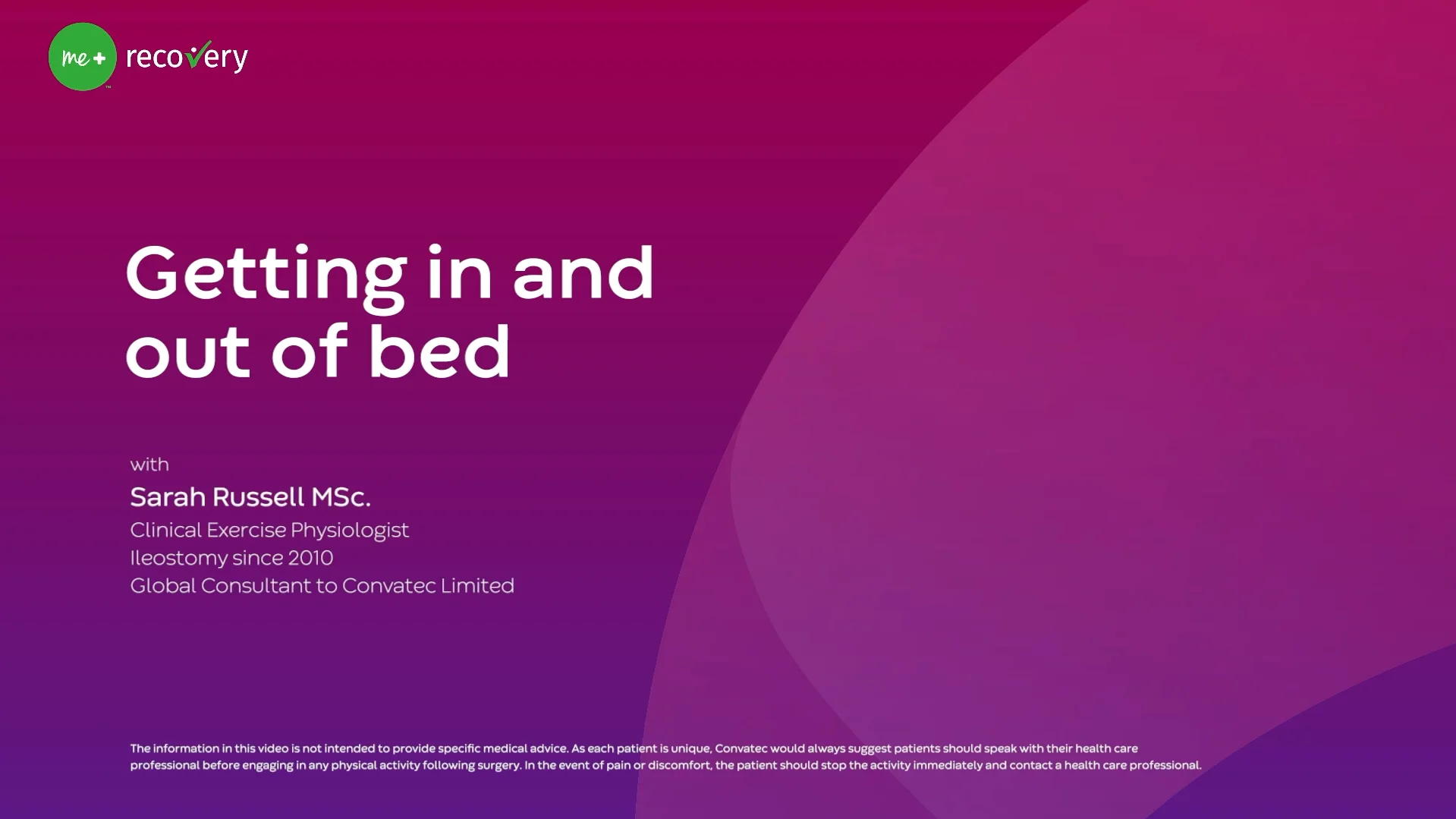 Un video sobre la entrada y salida segura de la cama después de la cirugía con la técnica de acostarse de lado.